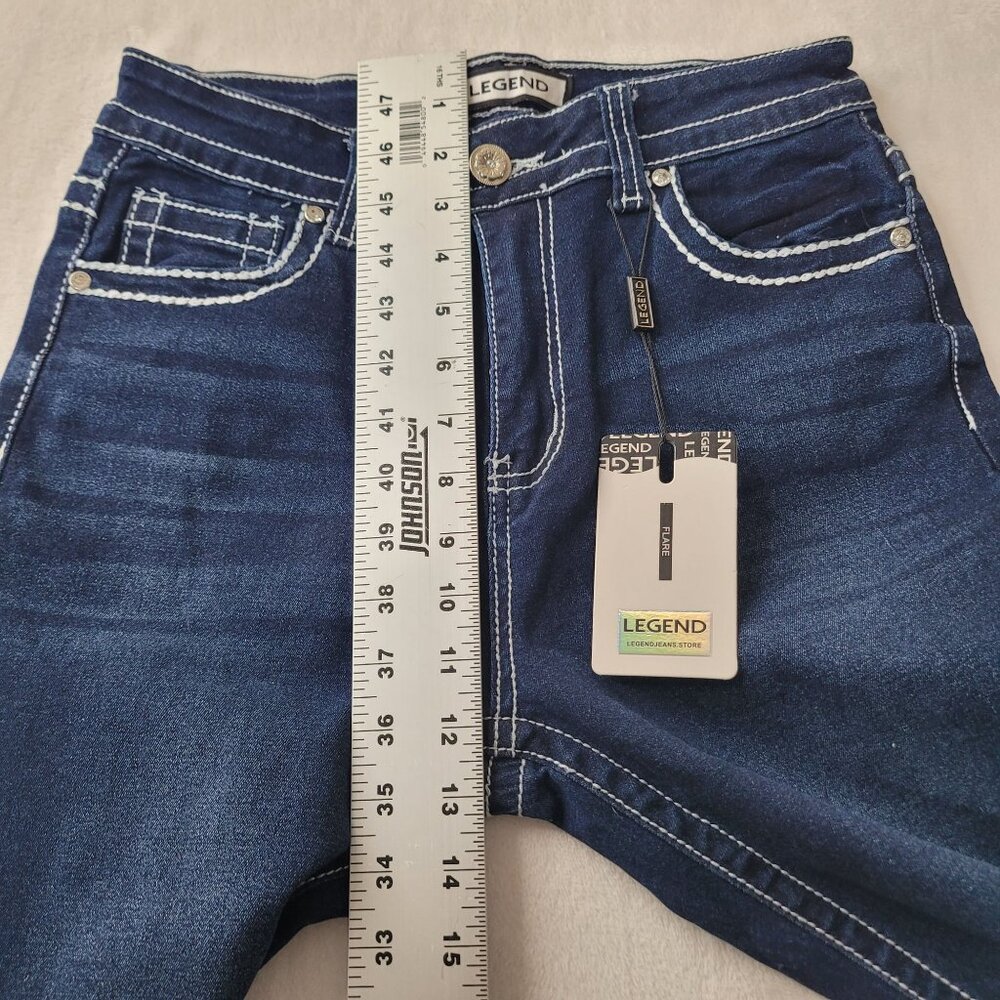 Legend Women's Dark Blue Flare Denim Jeans Size 9 NWT - Picture 6 of 12